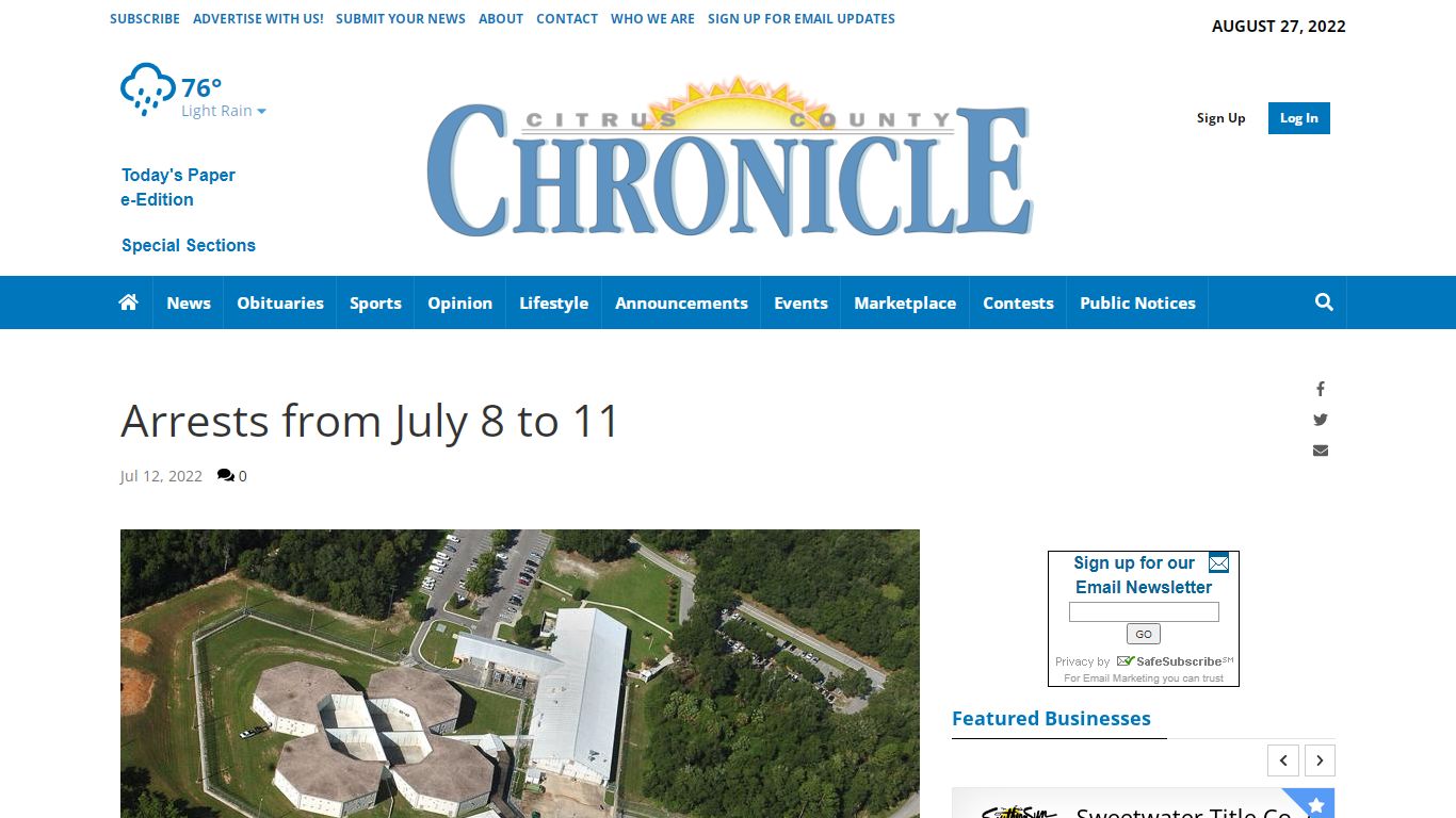 Arrests from July 8 to 11 | Crime & Courts | chronicleonline.com
