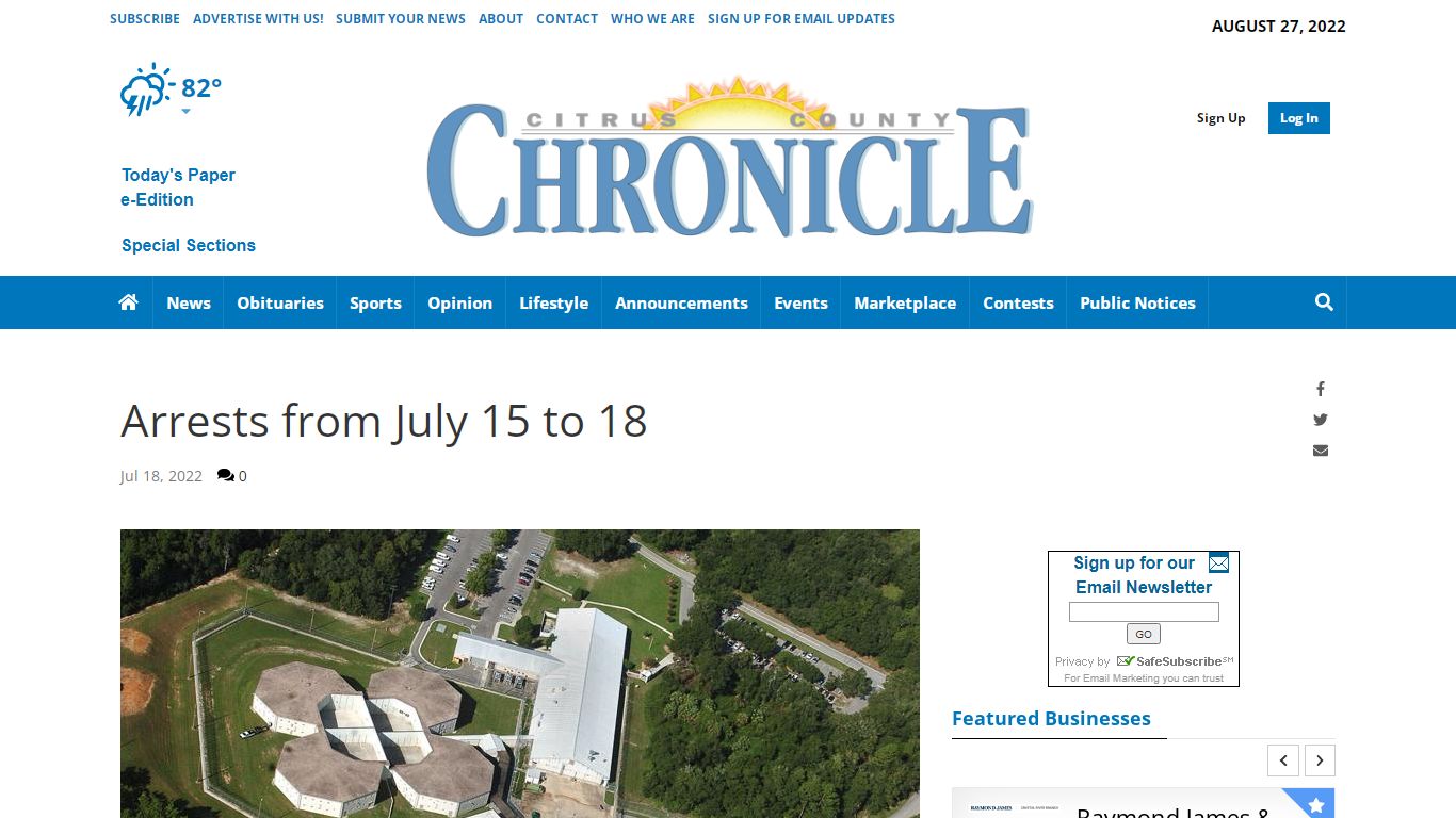 Arrests from July 15 to 18 | Crime & Courts | chronicleonline.com